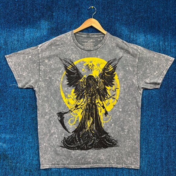 Sleep Token Angle Of Death Mineral Wash Rock T-Shirt Size Extra Large - Picture 1 of 4